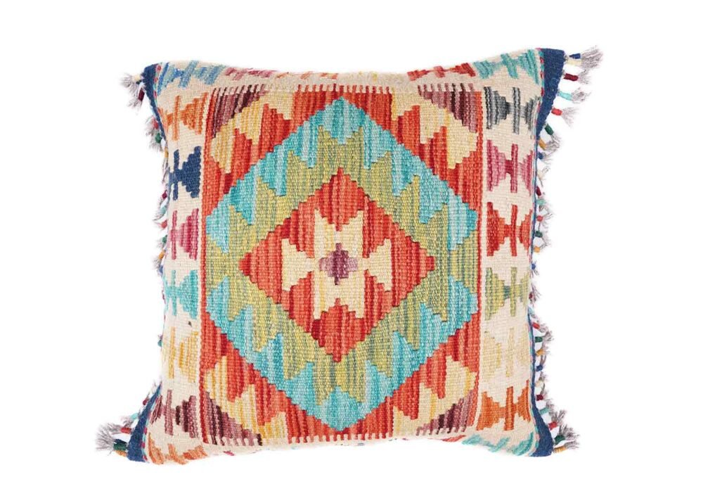 Ethnic Bohemian Set of 5 Pillows Handwoven Cushion Geometric Kilim