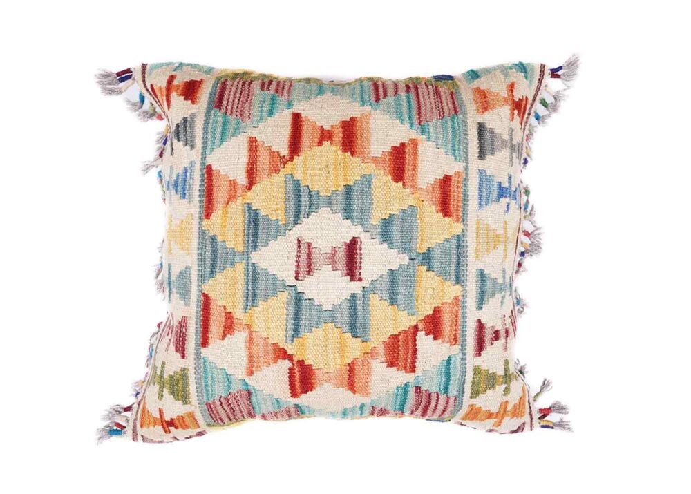 Ethnic Bohemian Set of 5 Pillows Handwoven Cushion Geometric Kilim