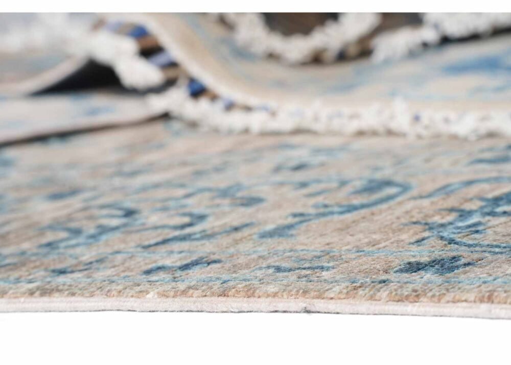 Exclusive Sultani Traditional Brown and Blue Rug 6x5 Floral Pattern