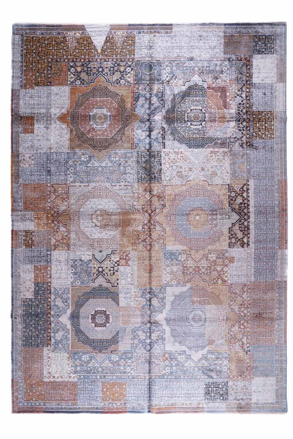 Extra Large Brown Rug 7.8x11.1 ft Modern Memluk - Rugs 1