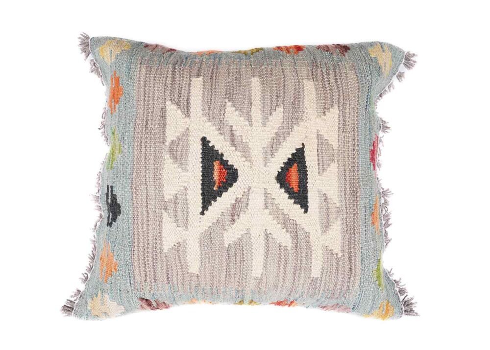 Floor Sitting Cushion Pillows Set of 3 Geometric Pattern Handwoven Kilim