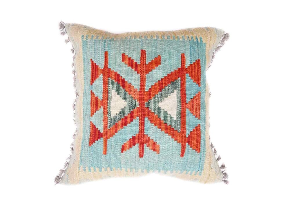 Floor Sitting Cushion Pillows Set of 3 Geometric Pattern Handwoven Kilim