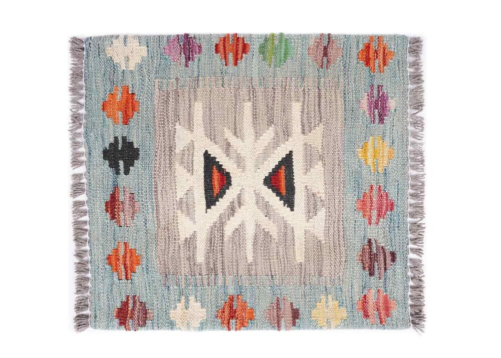 Floor Sitting Cushion Pillows Set of 3 Geometric Pattern Handwoven Kilim