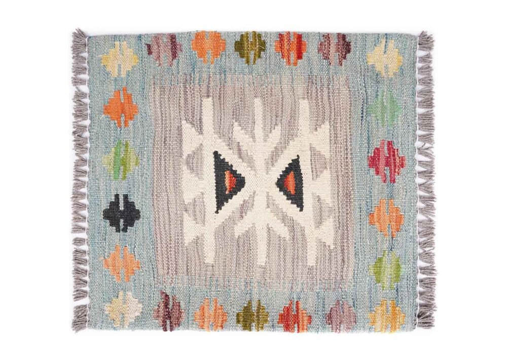 Floor Sitting Cushion Pillows Set of 3 Geometric Pattern Handwoven Kilim