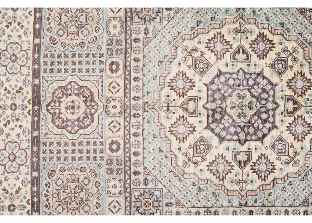 Geometric Beige Rugs for Living Room Traditional Memluk 5.9x5.6 ft