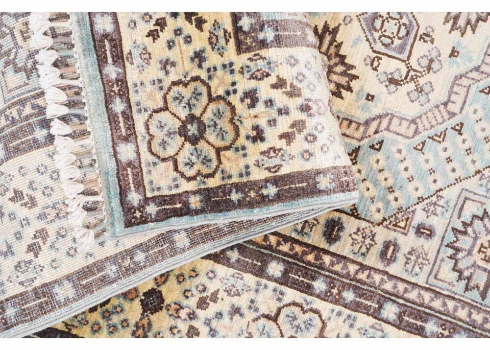 Geometric Beige Rugs for Living Room Traditional Memluk 5.9x5.6 ft
