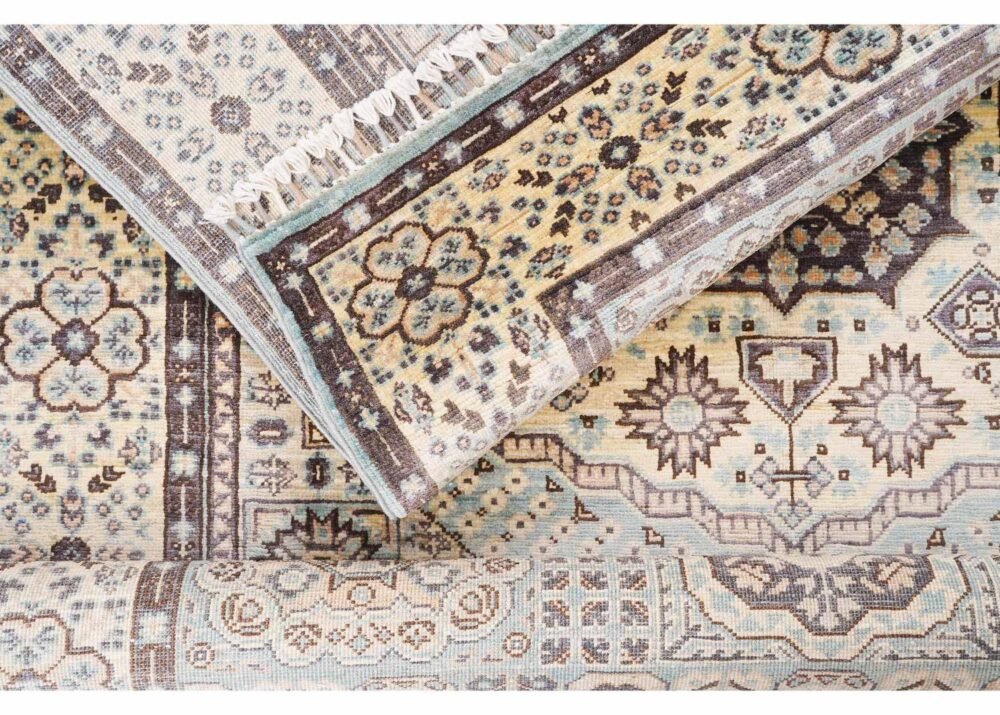 Geometric Beige Rugs for Living Room Traditional Memluk 5.9x5.6 ft