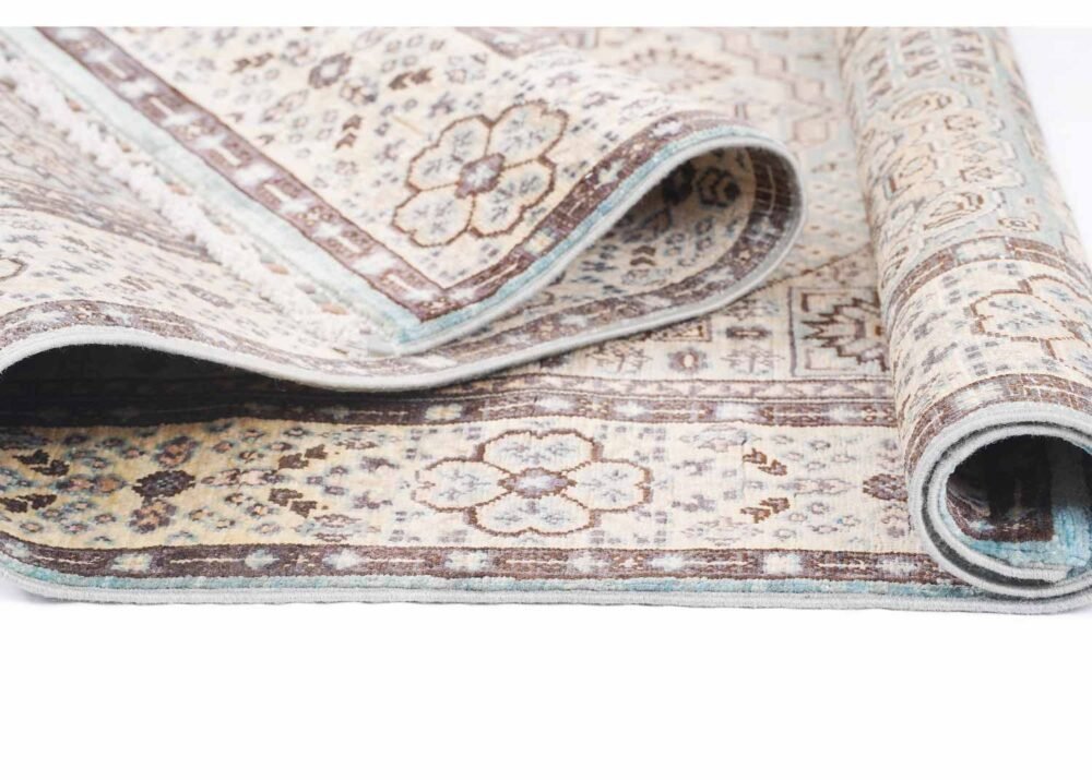 Geometric Beige Rugs for Living Room Traditional Memluk 5.9x5.6 ft
