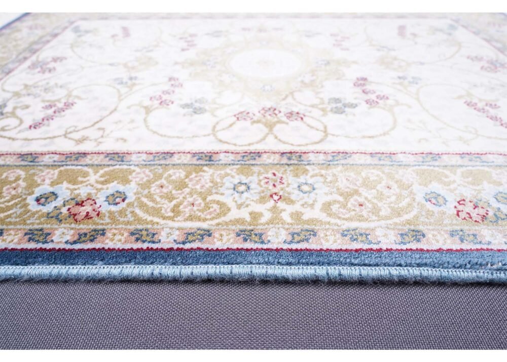 Green and Beige Rug Bamboo-Silk Medallion 1.2x1.8 ft - Rugs 1