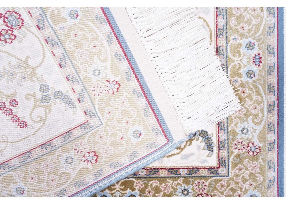 Green and Beige Rug Bamboo-Silk Medallion 1.2x1.8 ft - Rugs 1