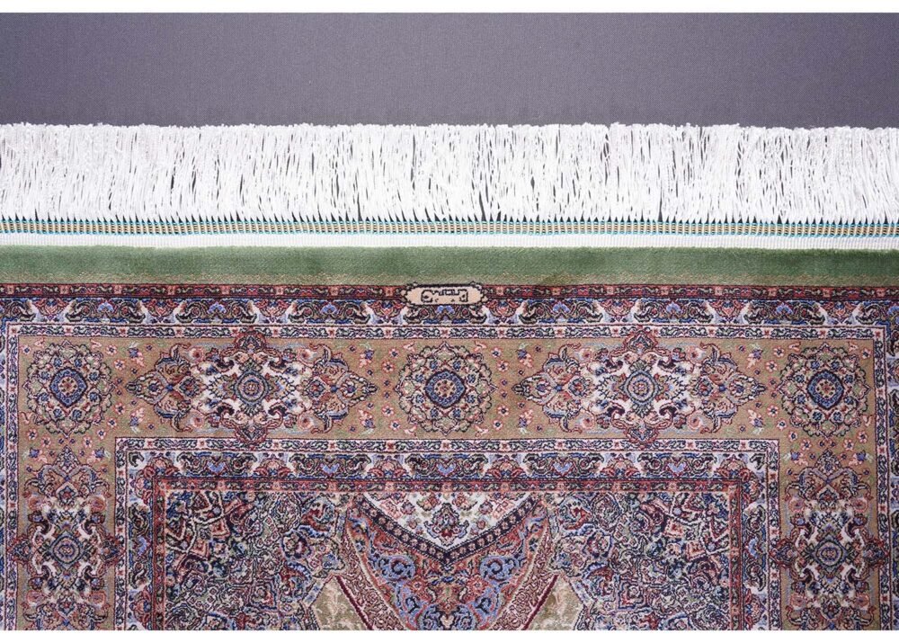 Hagia Sophia Design Brown Green Area Rug 2.6x3.9 ft Silk - Rugs 1