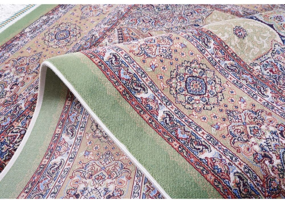 Hagia Sophia Design Brown Green Area Rug 2.6x3.9 ft Silk - Rugs 1