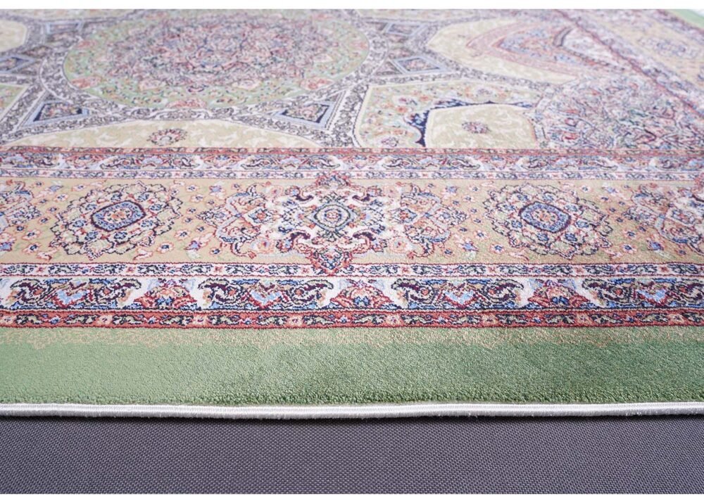 Hagia Sophia Design Brown Green Area Rug 2.6x3.9 ft Silk - Rugs 1