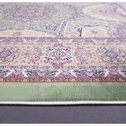 Hagia Sophia Design Brown Green Area Rug 2.6x3.9 ft Silk - Rugs 1