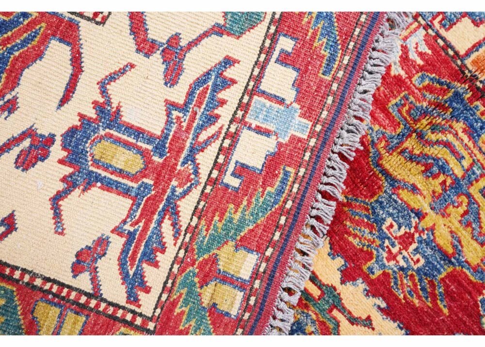 Hand-Knotted Bedroom Red Traditional Rug - 9.7x7.3 ft Sherwan