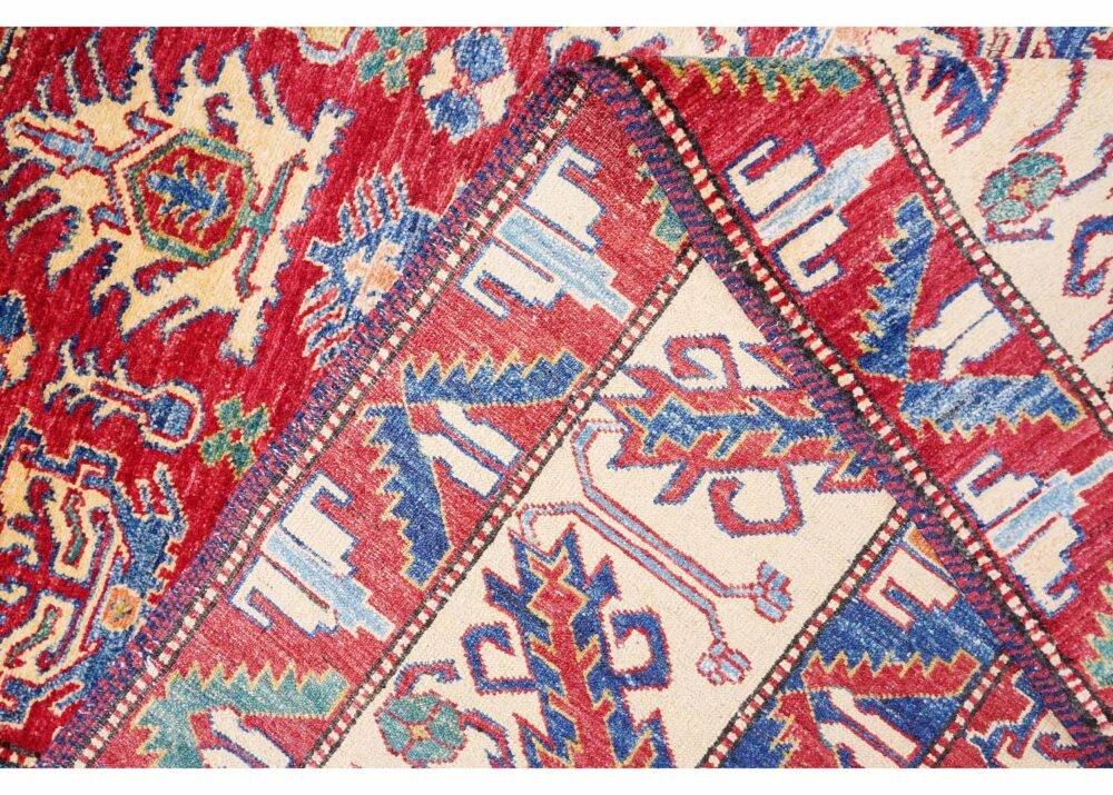 Hand-Knotted Bedroom Red Traditional Rug - 9.7x7.3 ft Sherwan