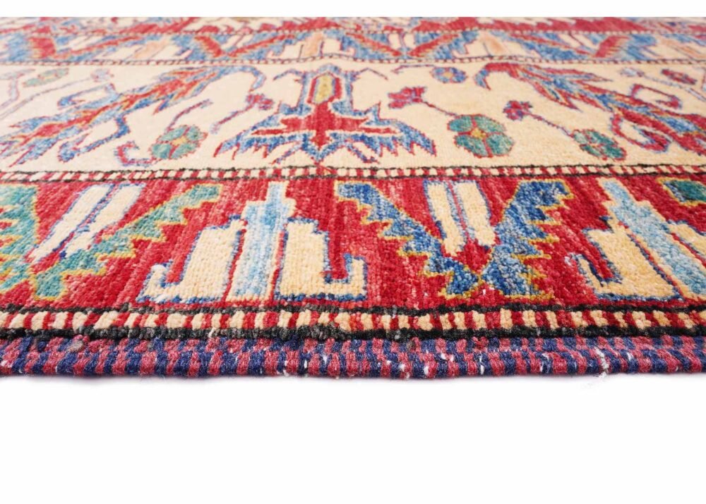 Hand-Knotted Bedroom Red Traditional Rug - 9.7x7.3 ft Sherwan