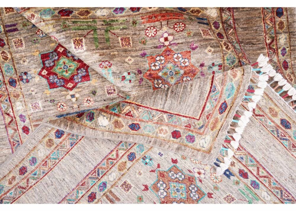 Hand-Knotted Brown Traditional Sultani 6 x 5 Rug - Geometric