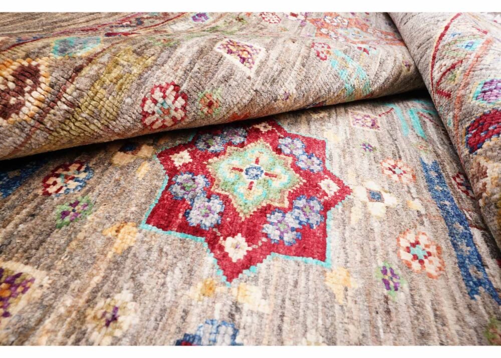 Hand-Knotted Brown Traditional Sultani 6 x 5 Rug - Geometric