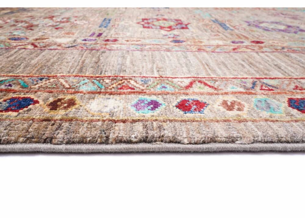 Hand-Knotted Brown Traditional Sultani 6 x 5 Rug - Geometric