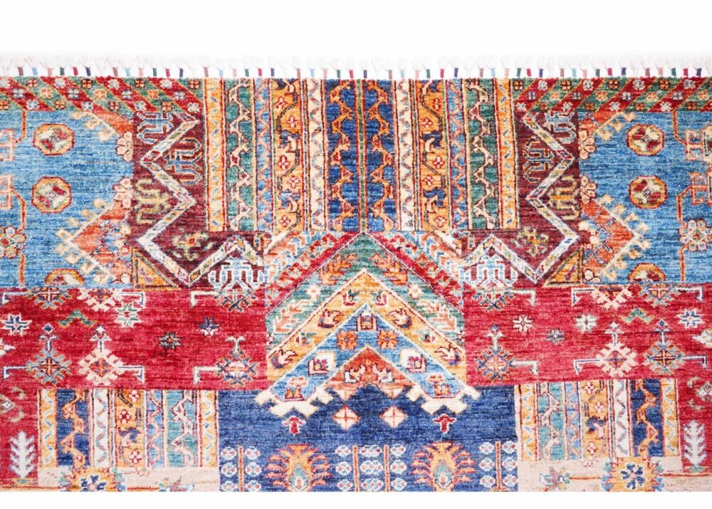 High-end Traditional Horcan Multicolored Rug - 7.9x6.3 ft Hand-Knotted