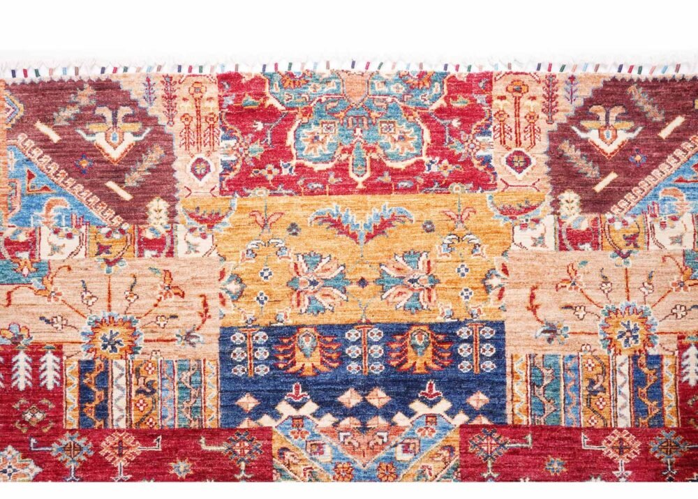 High-end Traditional Horcan Multicolored Rug - 7.9x6.3 ft Hand-Knotted