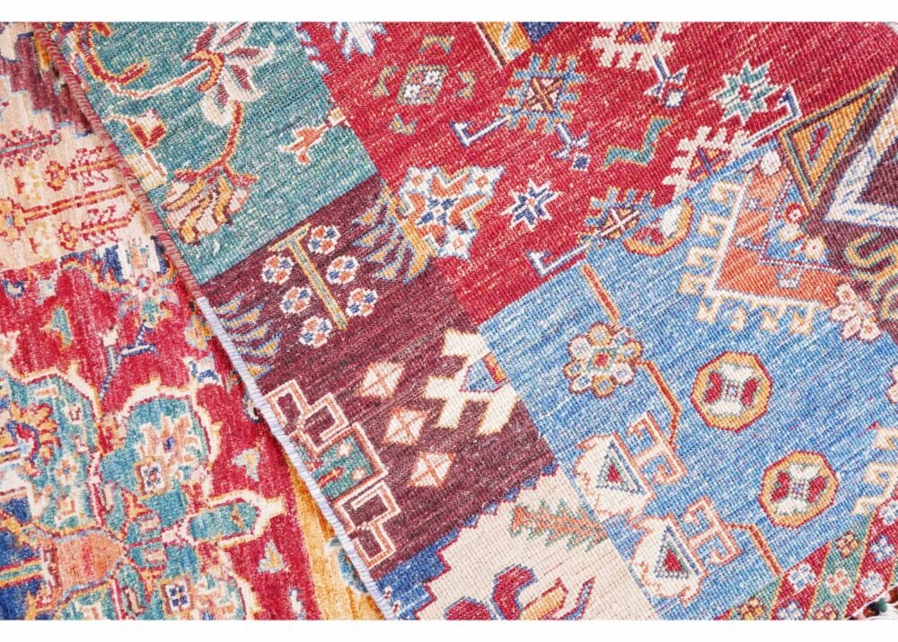 High-end Traditional Horcan Multicolored Rug - 7.9x6.3 ft Hand-Knotted