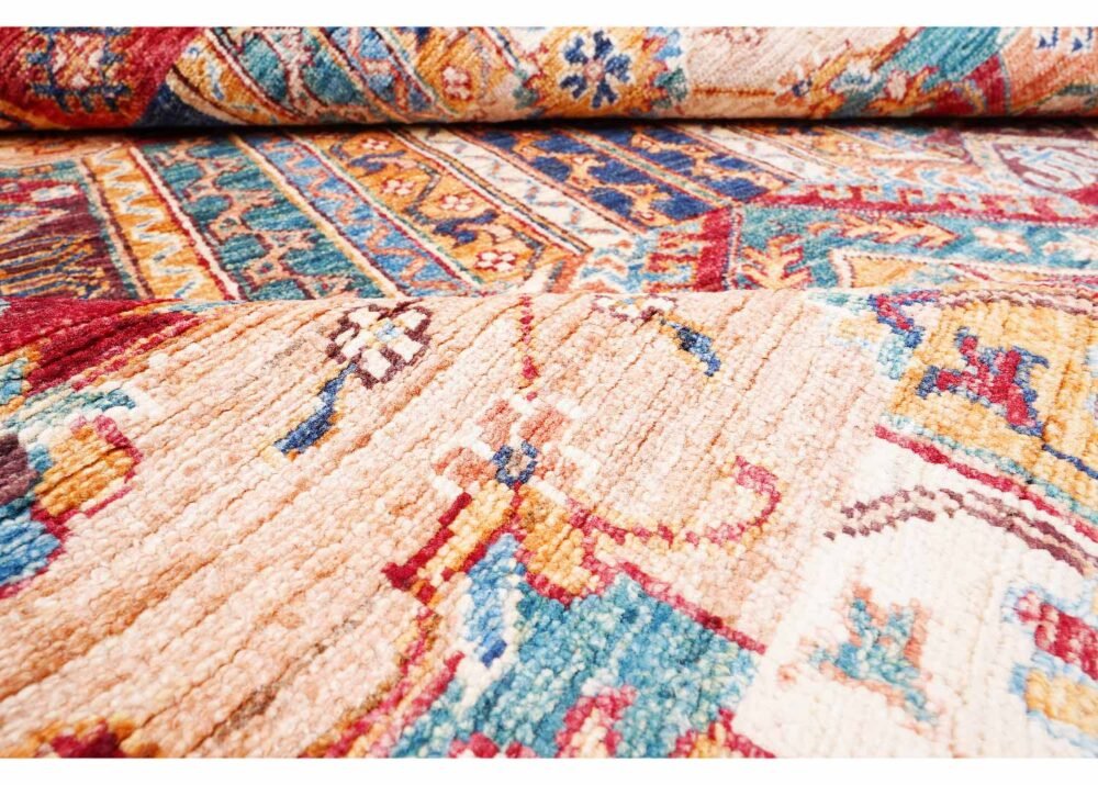 High-end Traditional Horcan Multicolored Rug - 7.9x6.3 ft Hand-Knotted