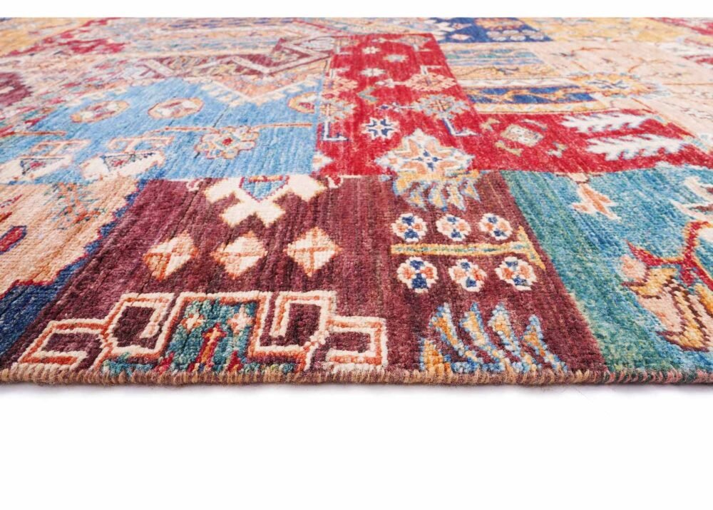 High-end Traditional Horcan Multicolored Rug - 7.9x6.3 ft Hand-Knotted