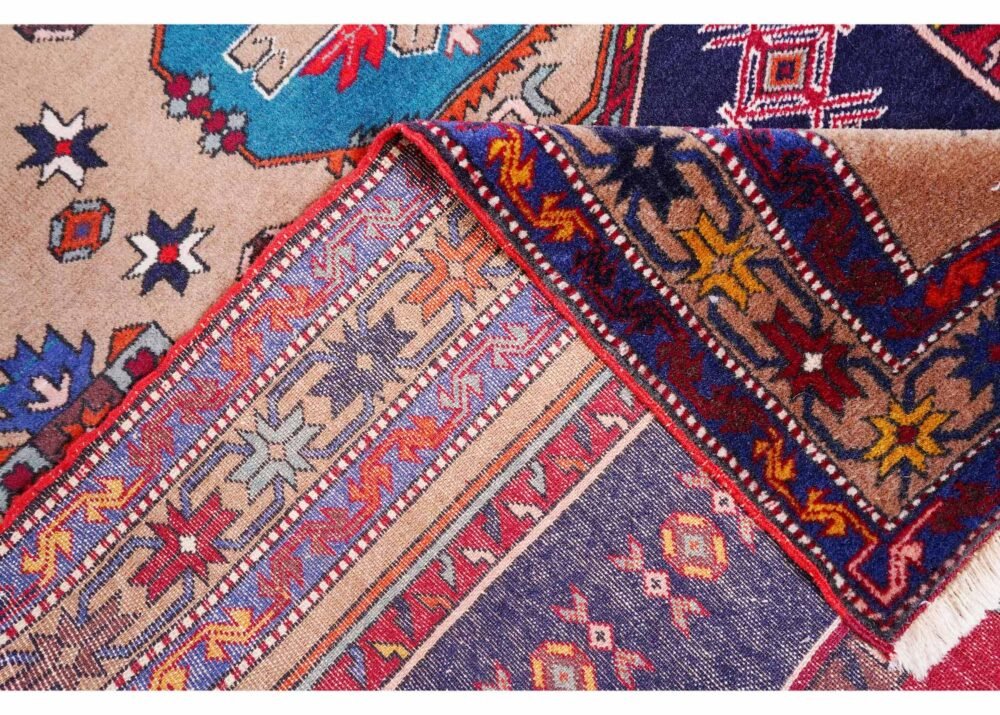 Karabag Vintage Wool Area Rug Hand-Knotted 6.8x3.9 ft Traditional