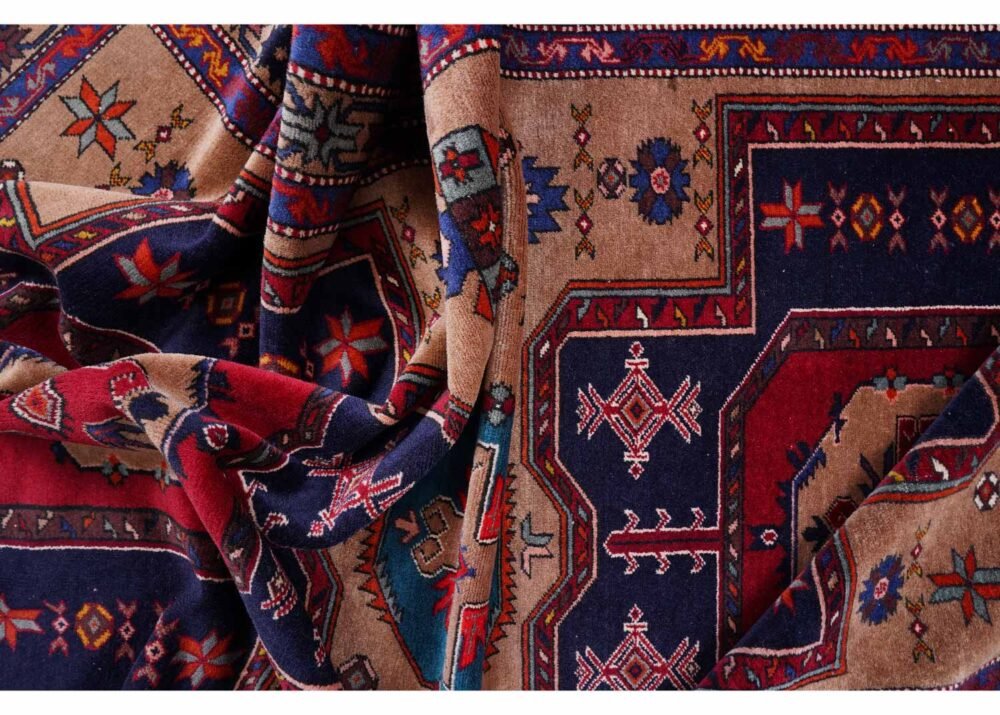 Karabag Vintage Wool Area Rug Hand-Knotted 6.8x3.9 ft Traditional