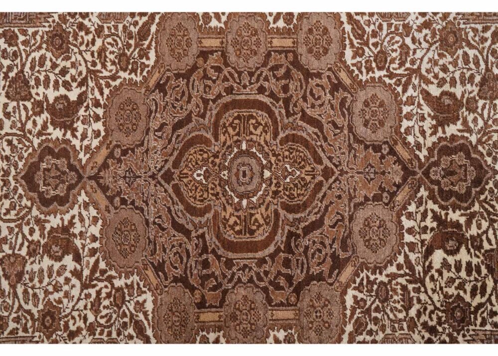 Kayseri Naturel Brown Beige Area Rug Traditional Oriental 6.5x4.7 ft