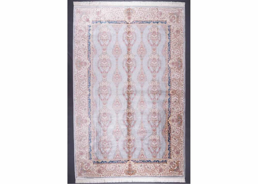 Large Oriental Rug Washable 6.5x9.5 ft Silk Medallion - Rugs 1