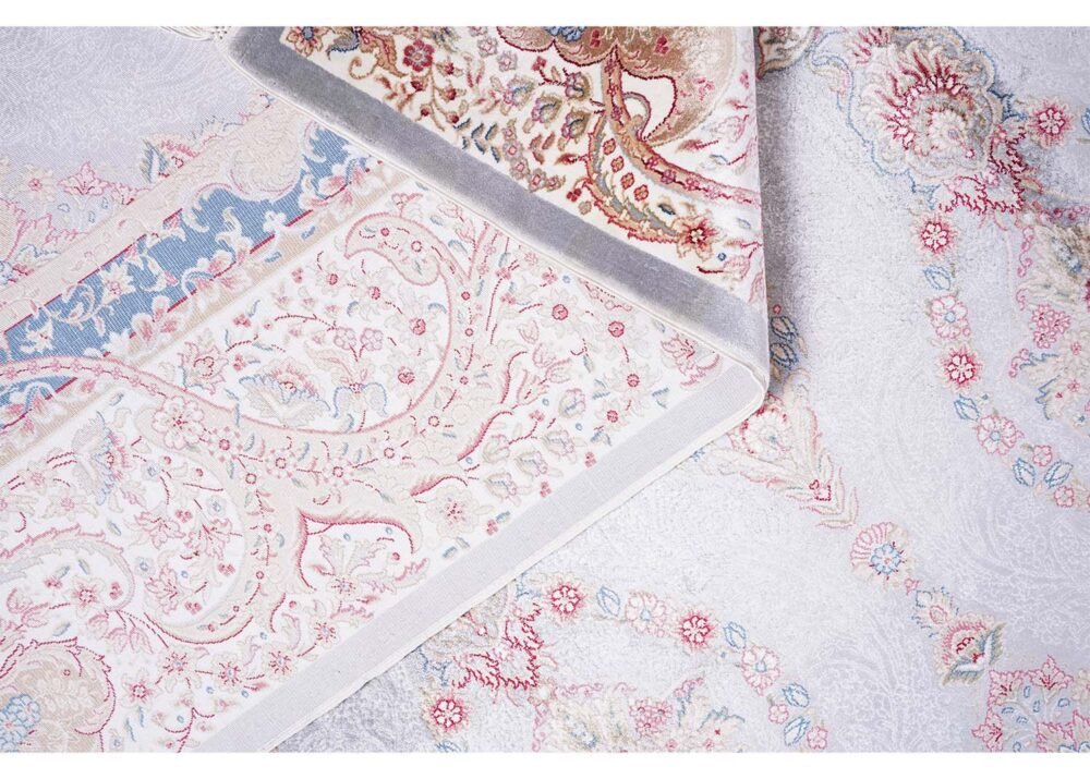 Large Oriental Rug Washable 6.5x9.5 ft Silk Medallion - Rugs 1
