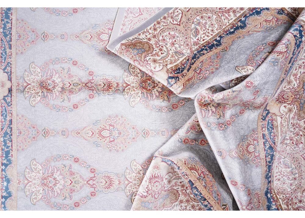 Large Oriental Rug Washable 6.5x9.5 ft Silk Medallion - Rugs 1