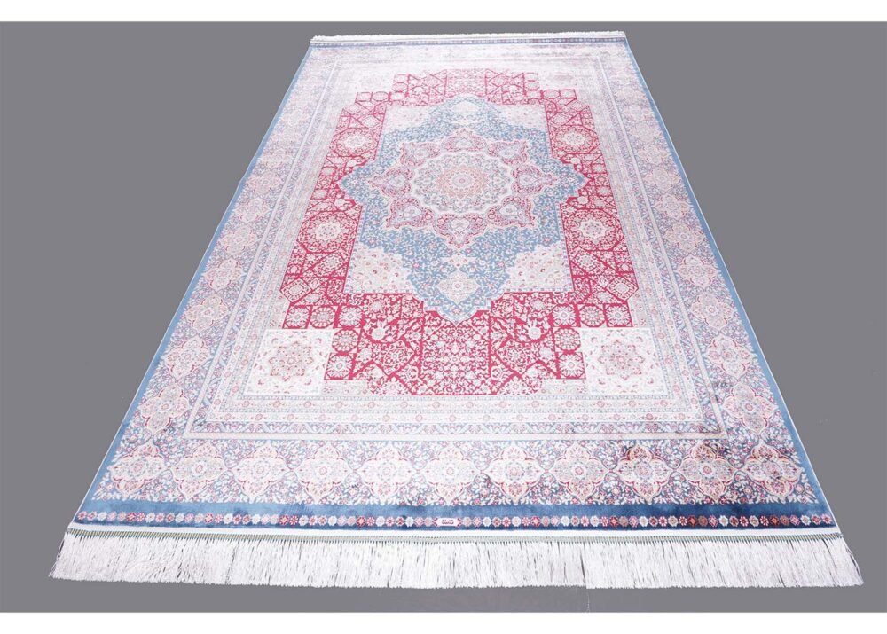 Living Room Rug Beige Red Medallion 5.2x7.5 ft Silk - Rugs 1