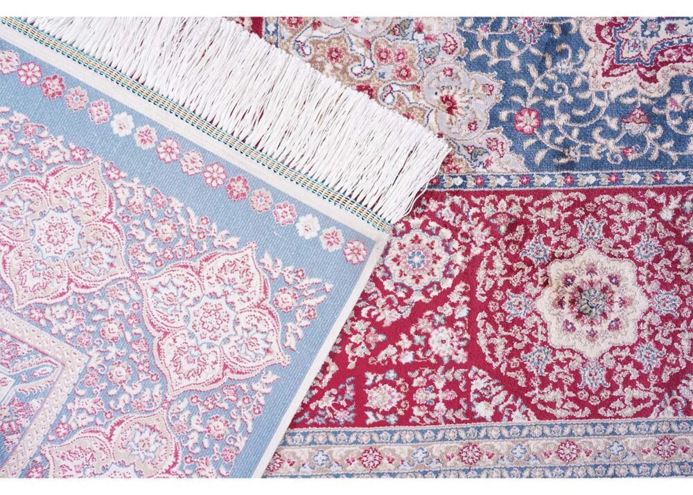 Living Room Rug Beige Red Medallion 5.2x7.5 ft Silk - Rugs 1