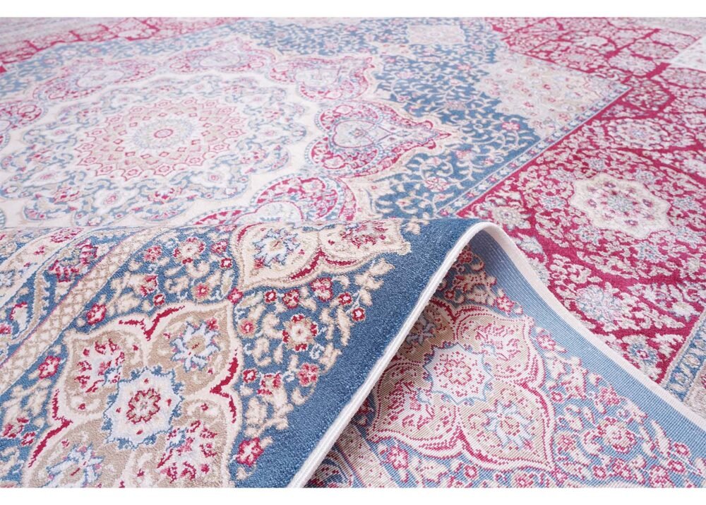 Living Room Rug Beige Red Medallion 5.2x7.5 ft Silk - Rugs 1