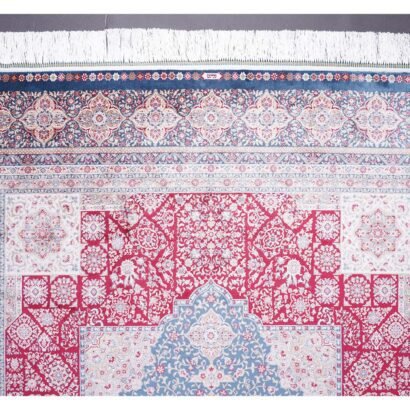 Living Room Rug Beige Red Medallion 5.2x7.5 ft Silk - Rugs 1