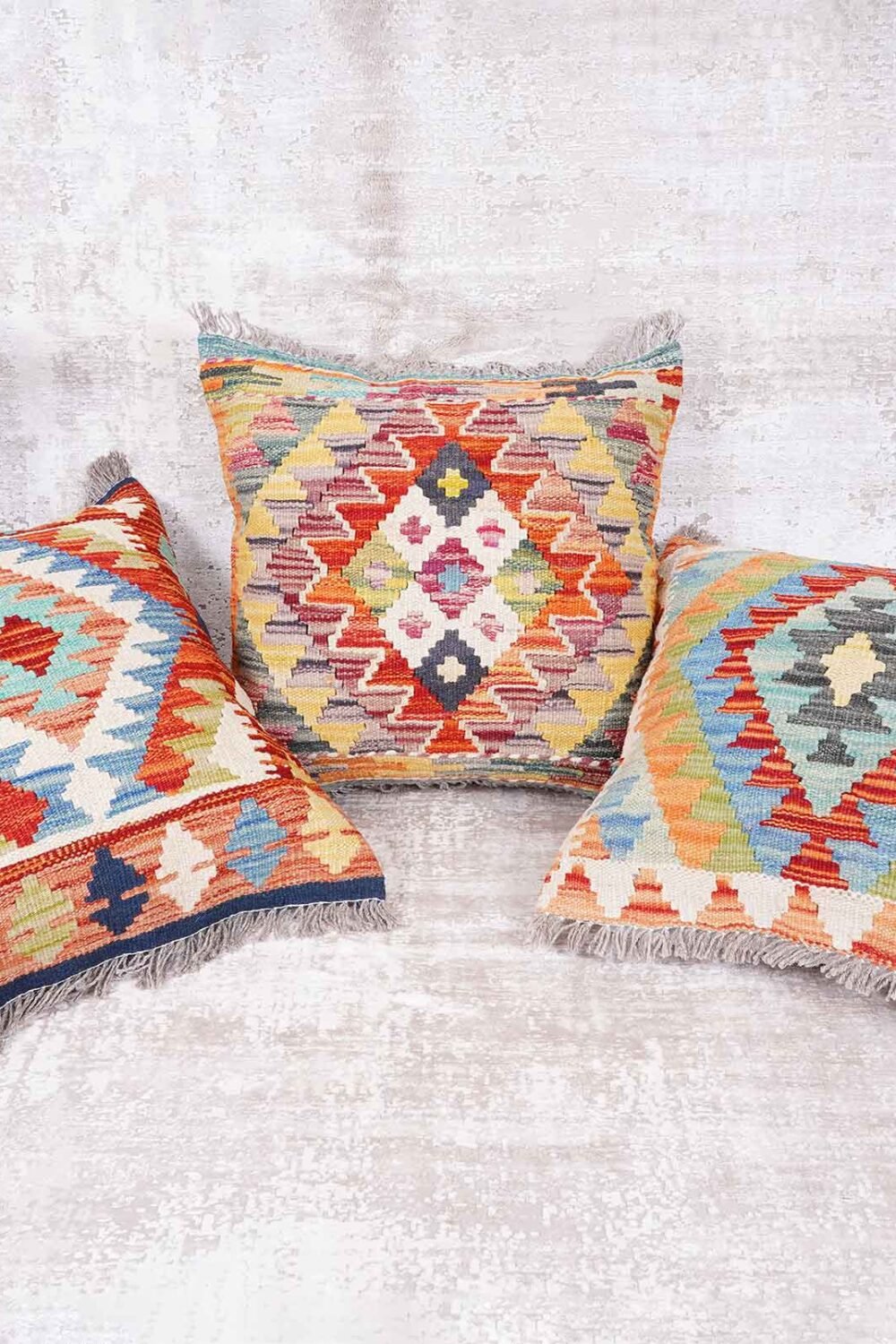 Luxury Pillow Set of 3 Kilim Cushions - Handwoven with Wool