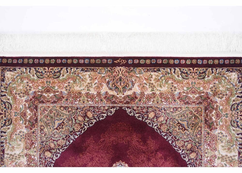 Luxury Silk Ottoman Red and Gold Oriental Rugs 5x3 ft