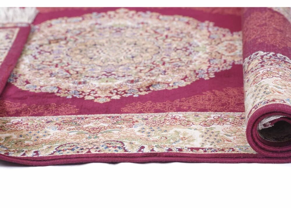 Luxury Silk Ottoman Red and Gold Oriental Rugs 5x3 ft