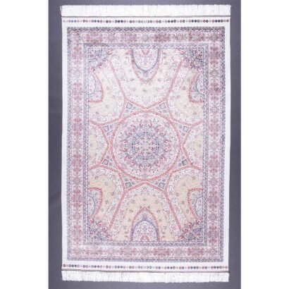 Medallion Hagia Sophia Blue and Yellow Rug 3.9x5.9 ft Silk - Rugs 1