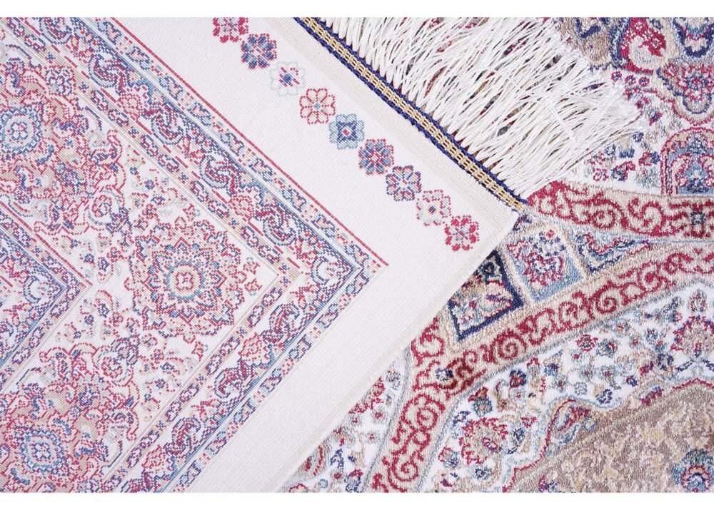 Medallion Hagia Sophia Blue and Yellow Rug 3.9x5.9 ft Silk - Rugs 1