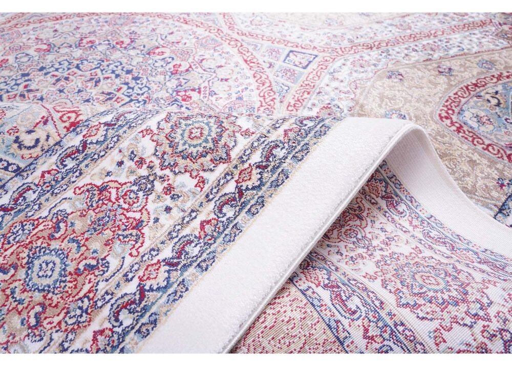Medallion Hagia Sophia Blue and Yellow Rug 3.9x5.9 ft Silk - Rugs 1
