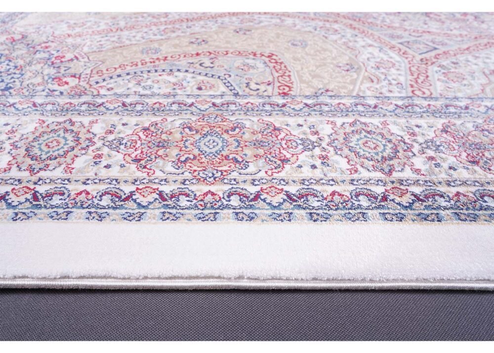 Medallion Hagia Sophia Blue and Yellow Rug 3.9x5.9 ft Silk - Rugs 1