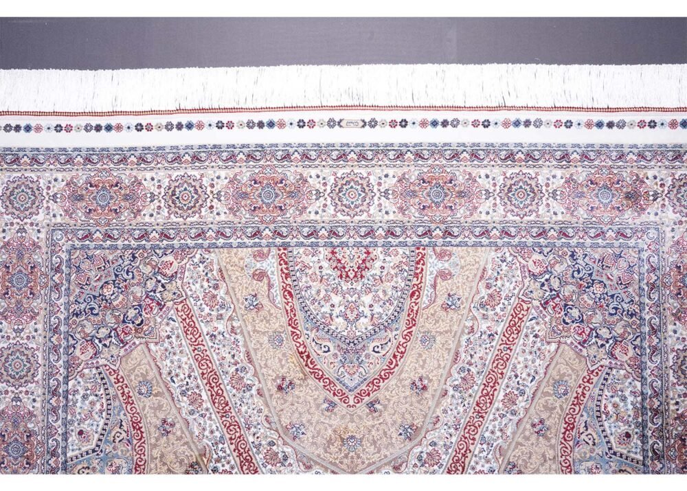 Medallion Hagia Sophia Washable White Red Rug 5.2x7.5 ft Silk - Rugs 1