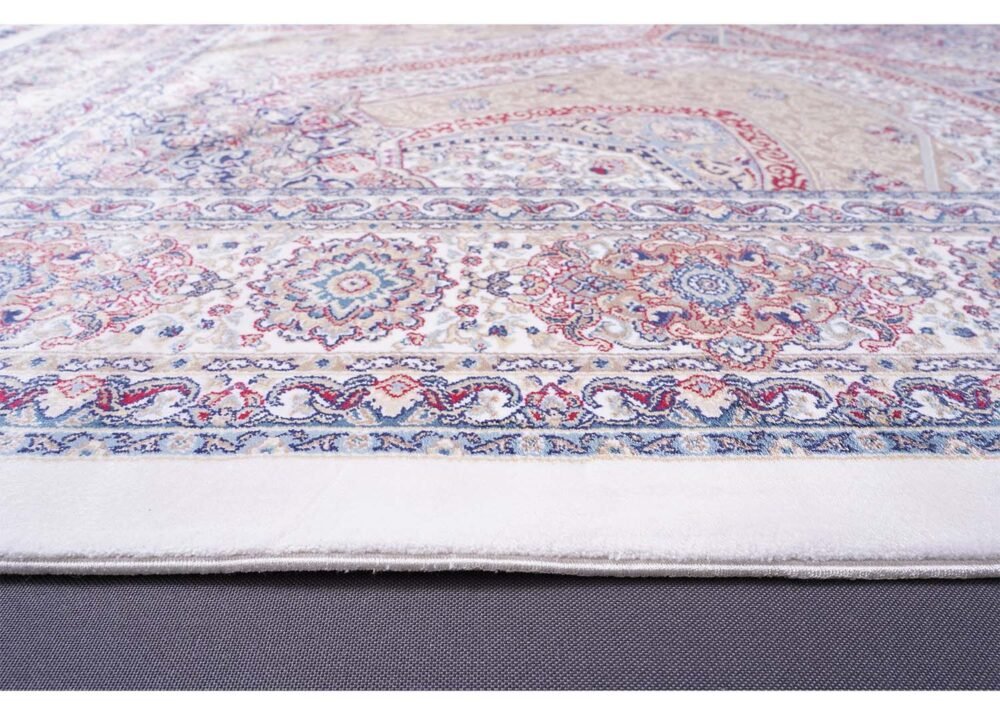 Medallion Hagia Sophia Washable White Red Rug 5.2x7.5 ft Silk - Rugs 1