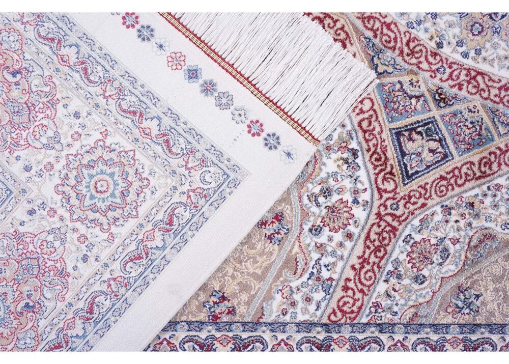 Medallion Hagia Sophia Washable White Red Rug 5.2x7.5 ft Silk - Rugs 1