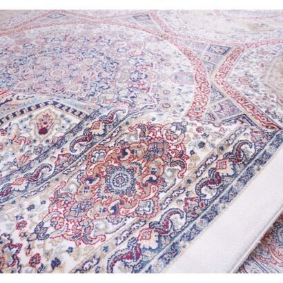 Medallion Hagia Sophia Washable White Red Rug 5.2x7.5 ft Silk - Rugs 1